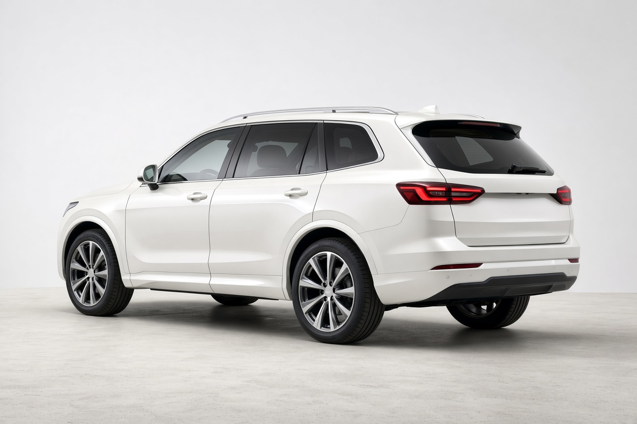 Ceramic window tint on a white luxury SUV
